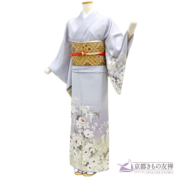 20%OFFクーポン対象 【レンタル】(5泊6日) 訪問着 フルセット 京友禅 ブランド レトロ モダン 高級訪問着 シルク正絹100％ アイスグレー Risa Hirako Lako Kura Lサイズ結婚式 お宮参り 披露宴 七五三 入学式 入園式 卒業式 卒園式 お茶会 お宮参り パーティー 舞台 発表会 母親 ママ ゲスト お呼ばれ【a2211802】