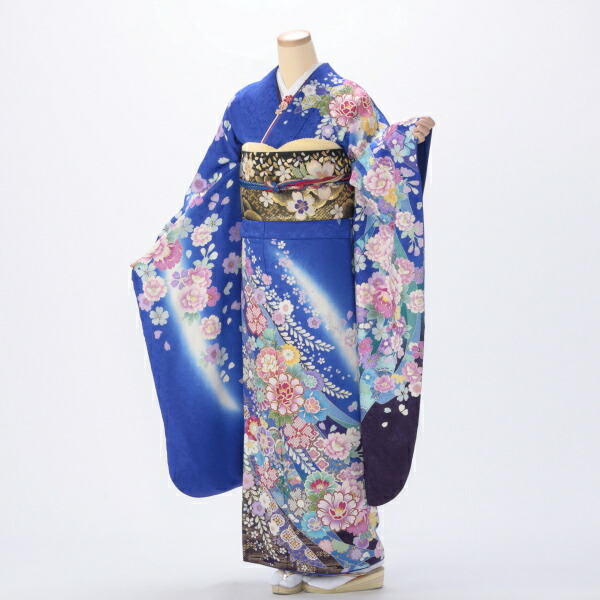 振袖 販売 フルセット Mサイズ 【青・紺系】【中古】【状態:A】【f1017038】