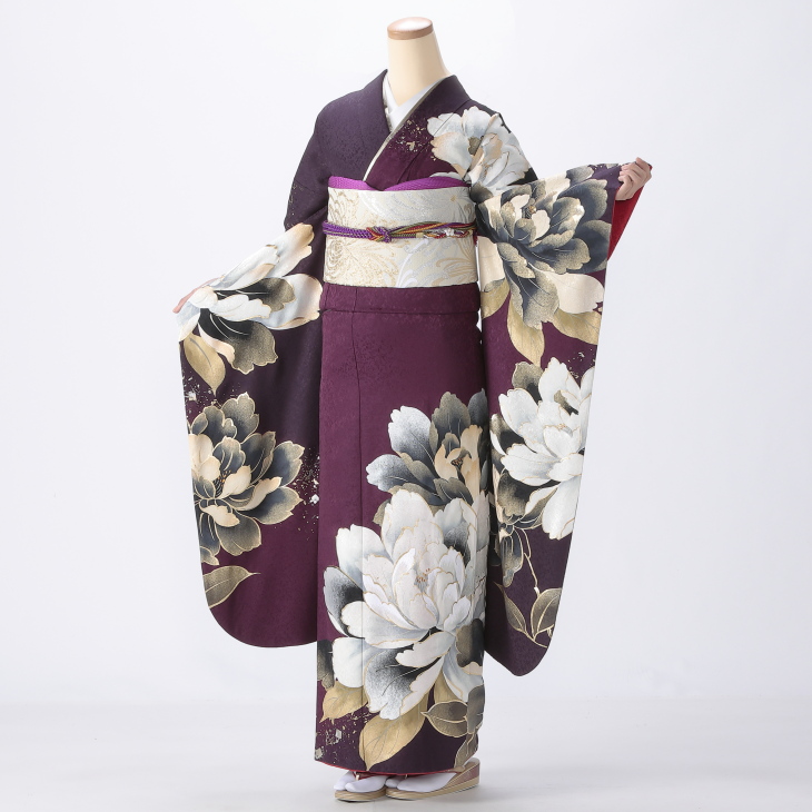【袴プレゼント対象】振袖 購入 フルセット Mサイズ 成人式 着物 【紫系】【中古】【状態:S】【f0724220】