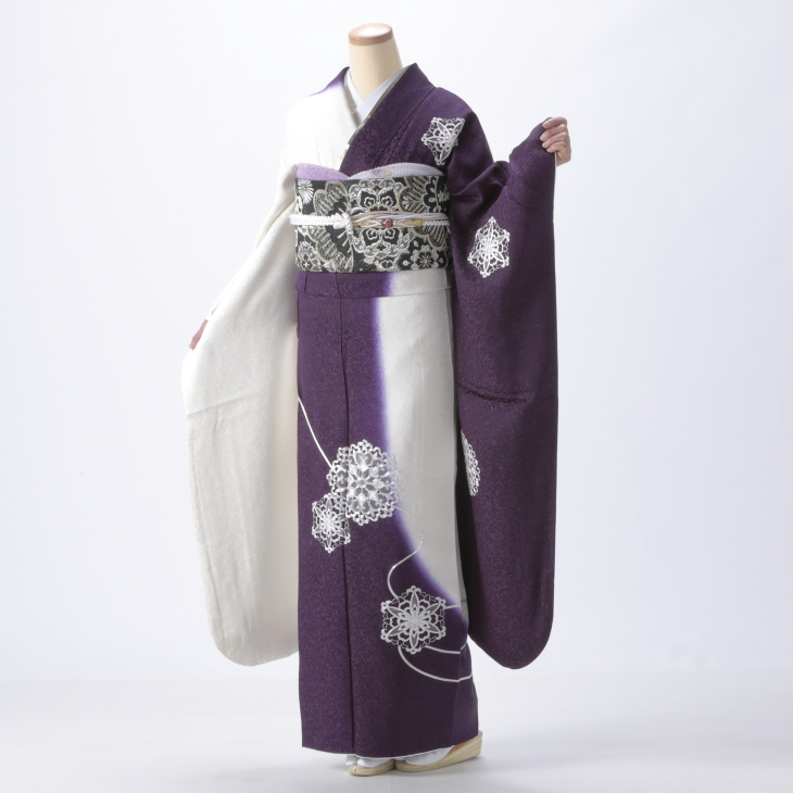 振袖 購入 フルセット Lサイズ ほぼ新品 成人式 着物【紫系】【中古】【状態:S】【f8024008】